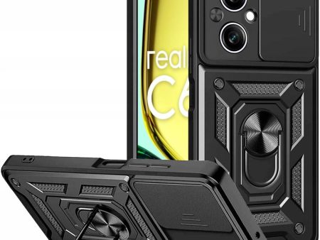 Realme C67 (4G) Tech-Protect Camshield m. Magnetisk Fingerring & Ståfunktion - Sort Online now