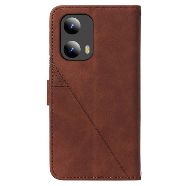 EIDERWOOD Motorola Moto G Play 5G (2024) Blødt Læder Cover m. Pung - Geometri Mønster - Brun Cheap