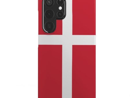 EIDERWOOD Samsung Galaxy S22 Ultra Hård Plastik Cover - Danmarks Flag Cheap