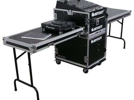 Odyssey FZ1316WDLX-II - Deluxe 13U Top Slanted 16U Bottom Vertical Pro Combo Rack with Two Side Tables and Casters Online now