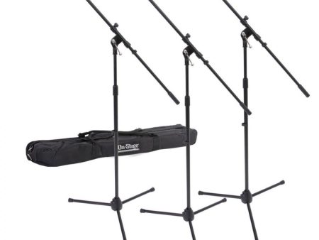 On-Stage MSP7703 Euroboom Microphone Stand Bundle with Bag (3 Stands) For Discount