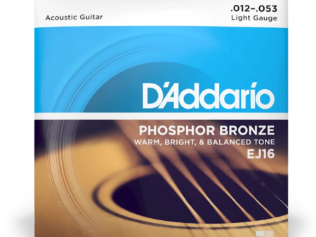 D Addario EJ16 Phosphor Bronze LIGHT 12-53 on Sale