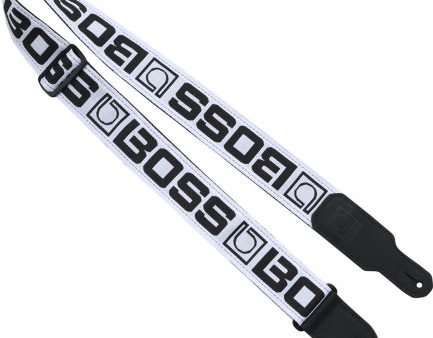 Boss BSM-20-WB Monogram Guitar Strap - White Black Cheap