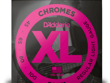 D Addario ECB81 Chromes Flat Wound LONG SCALE 45-100 Online now