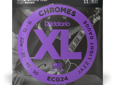 D Addario ECG24 Chromes Flat Wound JAZZ LIGHT 11-50 Online Hot Sale