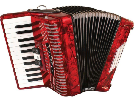 Hohner 1304 Piano Accordion - 26 Keys 48 Bass - Red Online Sale