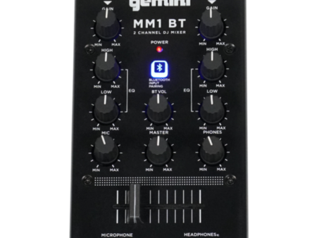 Gemini MM1BT 2-Channel Professional Analog DJ Mixer with Bluetooth Hot on Sale