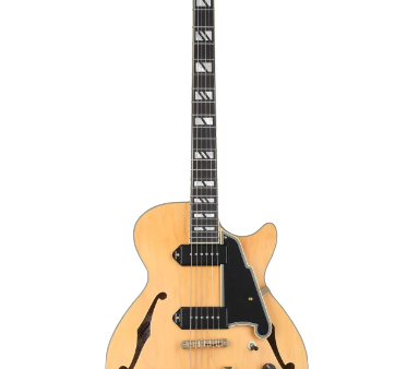 D Angelico DELUXE SS BARITONE Semi Hollow-Body Electric Guitar (Satin Honey) on Sale