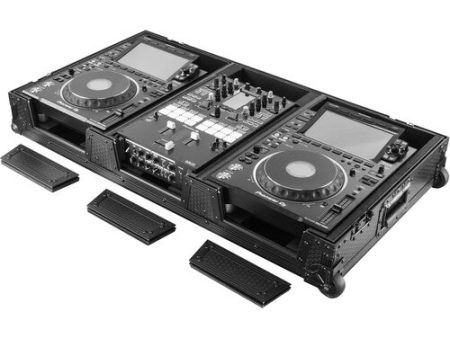 Odyssey 810134 Industrial Board Case for 10  DJ Mixer and Two Pioneer CDJ-3000 (Black on Black) Online Sale