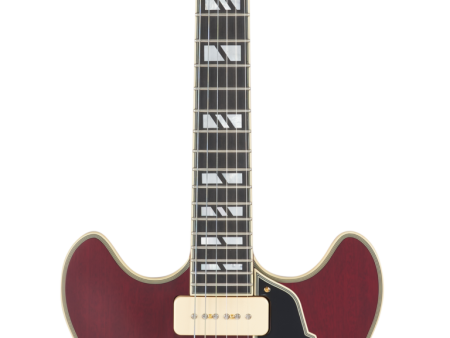 D Angelico DELUXE DC Semi Hollow-Body Electric Guitar (Satin Trans Wine) Online Hot Sale