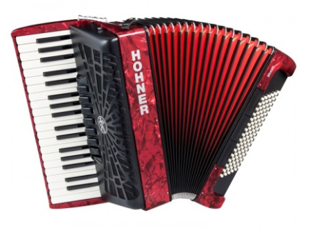 Hohner BRAVO III 96 Bass Piano Accordion - Red Cheap