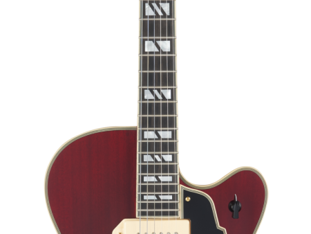 D Angelico DELUXE 59 Series Hollow Body Electric Guitar (Satin Trans Wine) Hot on Sale