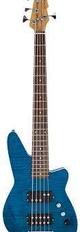 Reverend Mercalli MRC5FM 5 FM 5-string Bass Guitar - Transparent Blue Fashion