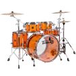 Tamburo TB VL522OR16 VOLUME Series 5-piece Seamless-Acrylic Shell Pack with Snare Drum and 22  Bass Drum and 16  Floor Tom (Orange) Cheap