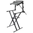 Odyssey LTBXS2MTCP - Black Two Tier X-Stand with Mic Boom and Top Shelf Online Hot Sale