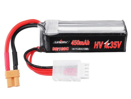 URUAV 11.4V 450mAh 80C 160C 3S HV 4.35V Lipo Battery XT30 Plug for FPV Racing Drone Fashion